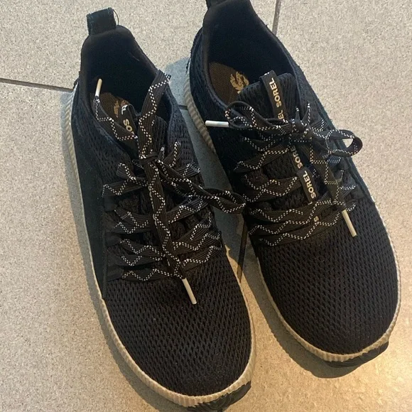 SOREL BLACK WHITE HAND-CRAFTED Sneakers GORG LUX
